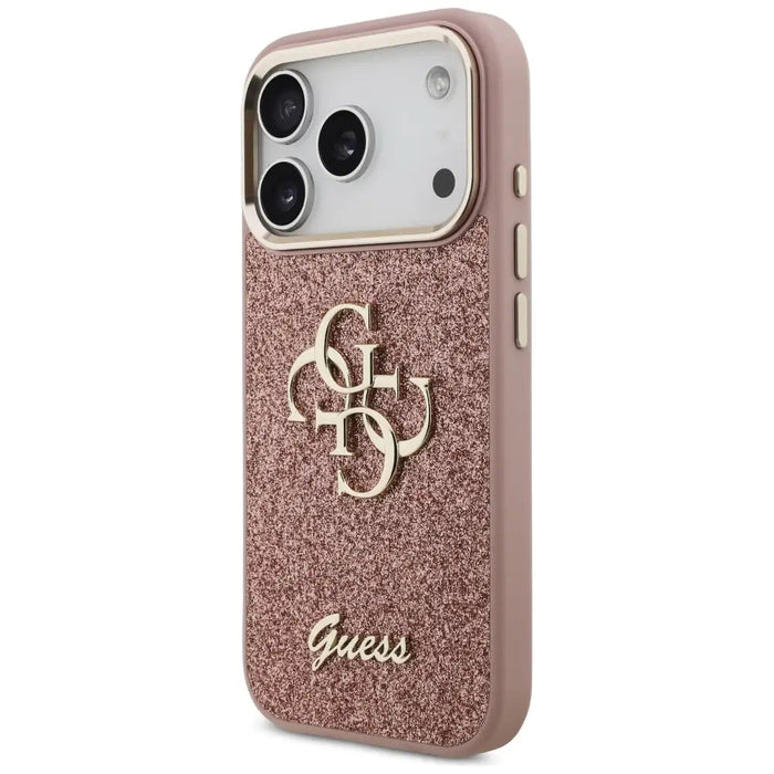 Guess Fixed Glitter Big 4G Metal Frame Case for iPhone 17 Pro - Pink - Cell phone cases and covers<<<HurtelXML