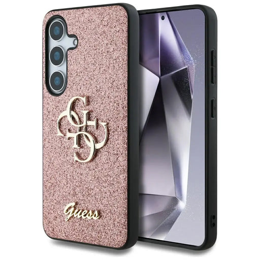 Guess Fixed Glitter Big 4G Metal Logo Case for Samsung Galaxy S25 Pink - Cell phone cases and covers<<<HurtelXML