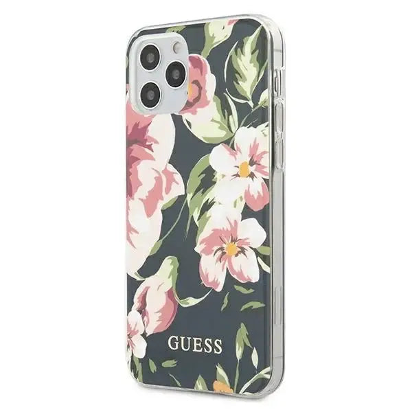 Guess Flower Collection N°3 iPhone 12 Pro Max 6.7’’ Case - Navy Blue - Cell phone cases and covers<<<HurtelXML