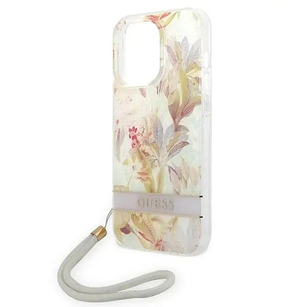 Guess Flower Strap iPhone 14 Pro 6.1’’ Case - Purple - Cell phone cases and covers<<<HurtelXML