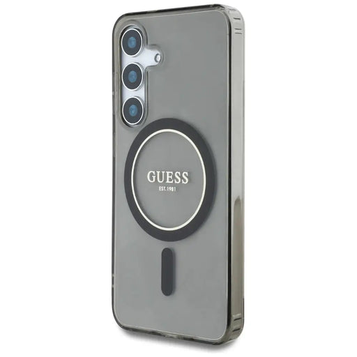 Guess Glitter Circle Classic Logo MagSafe case for Samsung Galaxy S25 black - Cell phone cases and covers<<<HurtelXML