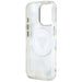Guess Glitter Flowers Triangle Buttons MagSafe Case for iPhone 16 Pro White - Cell phone cases and covers<<<HurtelXML