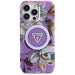 Guess Glitter Flowers Triangle Buttons MagSafe Case for iPhone 16 Pro Purple - Cell phone cases and covers<<<HurtelXML