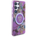 Guess Glitter Flowers Triangle Buttons MagSafe case for Samsung Galaxy S25 Ultra - purple - Cell phone cases