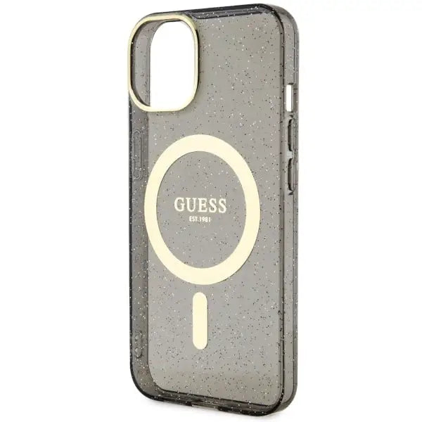 Guess Glitter Gold MagSafe case for iPhone 14 - black - Cell phone cases and covers<<<HurtelXML