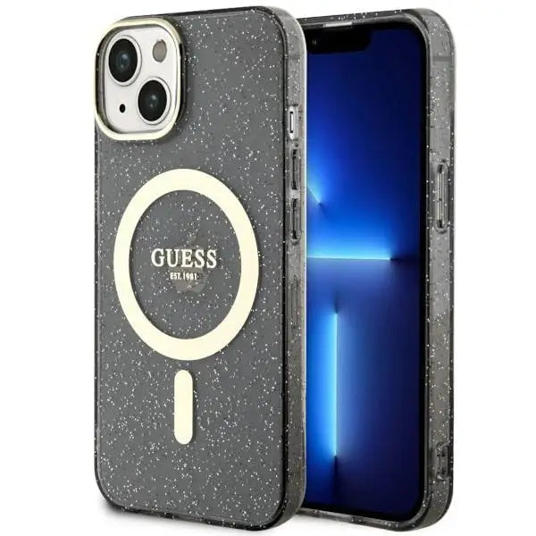 Guess Glitter Gold MagSafe case for iPhone 14 - black - Cell phone cases and covers<<<HurtelXML