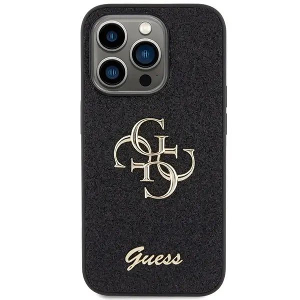 Guess Glitter Script Big 4G case for iPhone 15 Pro - black - Cell phone cases and covers<<<HurtelXML