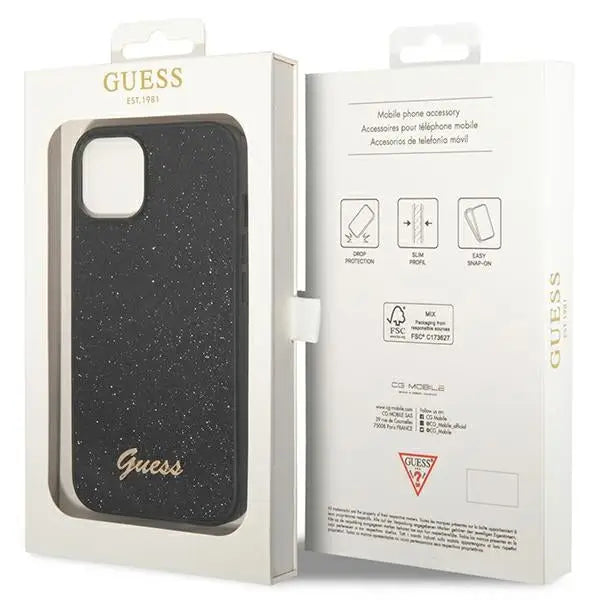 Guess Glitter Script Case for iPhone 14 Plus - Black - Cell phone cases and covers<<<HurtelXML