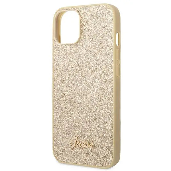 Guess Glitter Script Case for iPhone 14 Plus - Gold - Cell phone cases and covers<<<HurtelXML