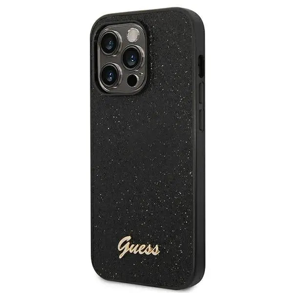 Guess Glitter Script Case for iPhone 14 Pro - Black - Cell phone cases and covers<<<HurtelXML