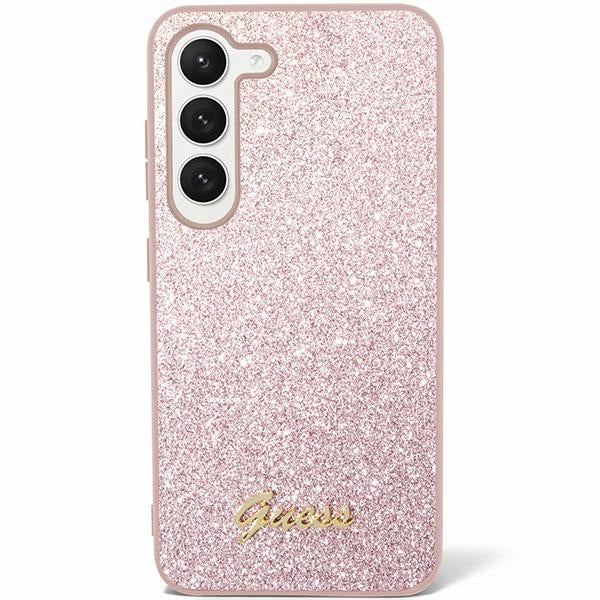 Guess Glitter Script case for Samsung Galaxy S24+ - pink - Cell phone cases and covers<<<HurtelXML