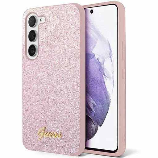 Guess Glitter Script case for Samsung Galaxy S24+ - pink - Cell phone cases and covers<<<HurtelXML