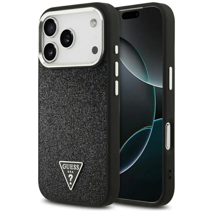 Guess Glitter Triangle Logo MagSafe Case for iPhone 17 Pro - Black - Cell phone cases and covers<<<HurtelXML