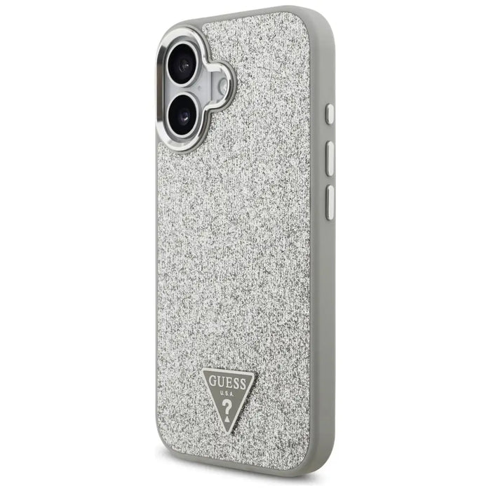 Guess Glitter Triangle Logo MagSafe case for iPhone 17 - silver - Cell phone cases and covers<<<HurtelXML