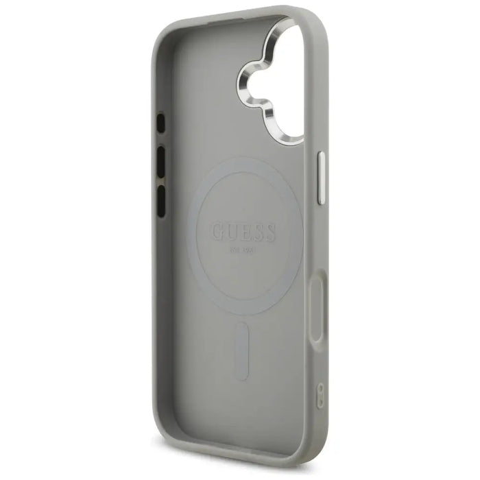 Guess Glitter Triangle Logo MagSafe case for iPhone 17 - silver - Cell phone cases and covers<<<HurtelXML