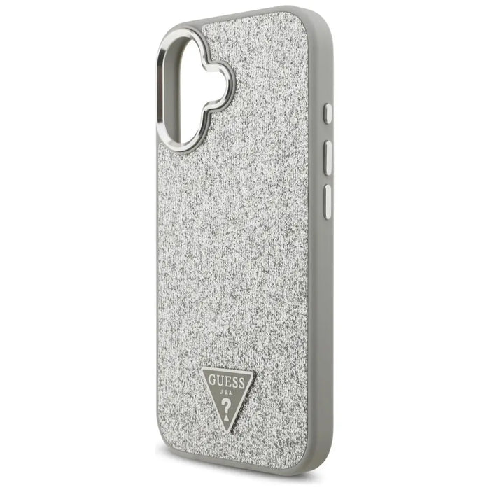 Guess Glitter Triangle Logo MagSafe case for iPhone 17 - silver - Cell phone cases and covers<<<HurtelXML