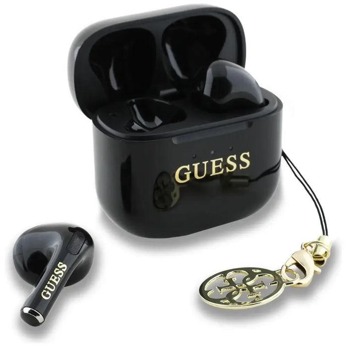 Guess Glossy Effect Printed Classic Logo & Charm TWS headphones - black - Headphones and speakers<<<HurtelXML