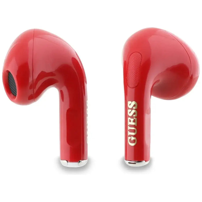 Guess Glossy Effect Printed Classic Logo & Charm TWS headphones - red - Headphones and speakers<<<HurtelXML