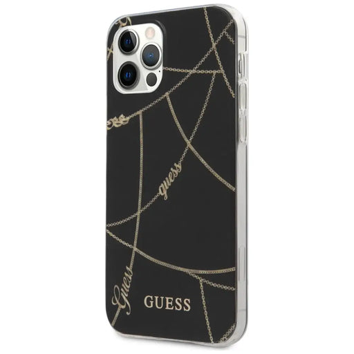 Guess Gold Chain Collection iPhone 12 Pro Max 6.7’’ Case - Black - Cell phone cases and covers<<<HurtelXML