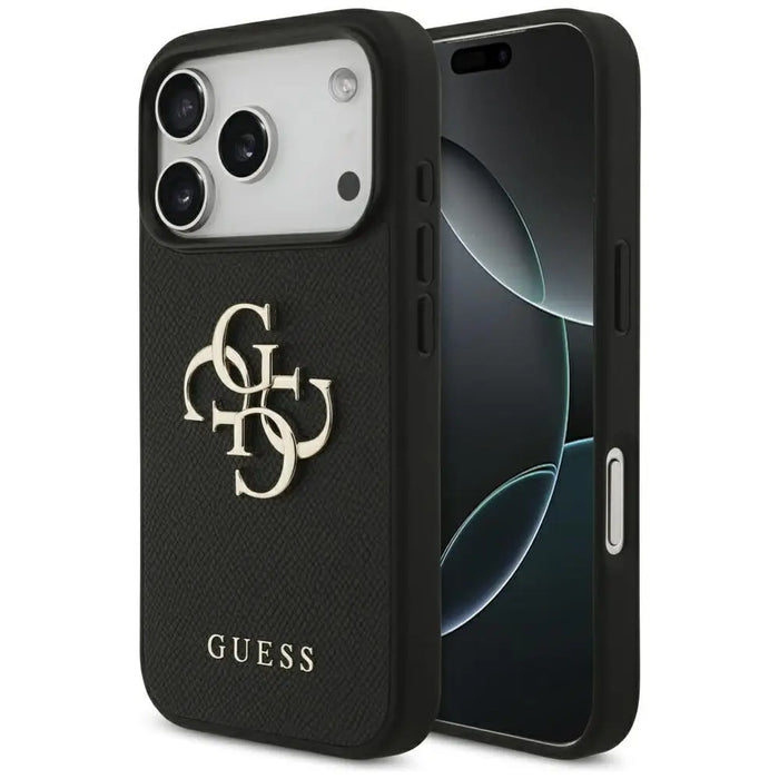 Guess Grained Big 4G & Classic Logo case for iPhone 17 Pro - black - Cell phone cases and covers<<<HurtelXML