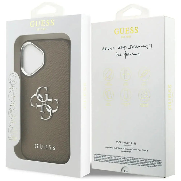Guess Grained Big 4G Classic Logo iPhone 17 Case - Brown - Cell phone cases and covers<<<HurtelXML