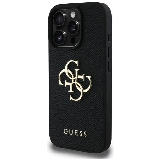 Guess Grained Big 4G Logo Small Classic Logo case for iPhone 16 Pro - black - Cell phone cases and covers<<<HurtelXML