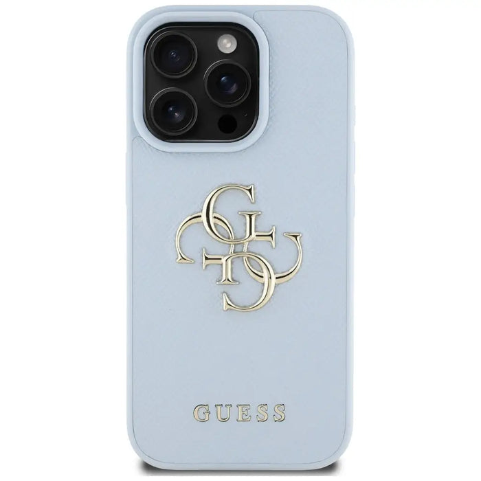 Guess Grained Big 4G Logo Small Classic Logo case for iPhone 16 Pro - blue - Cell phone cases and covers<<<HurtelXML