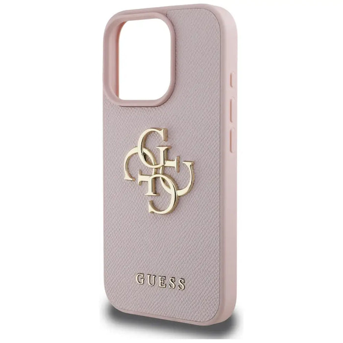Guess Grained Big 4G Logo Small Classic Logo Case for iPhone 16 Pro Max - Pink - Cell phone cases and covers<<<HurtelXML