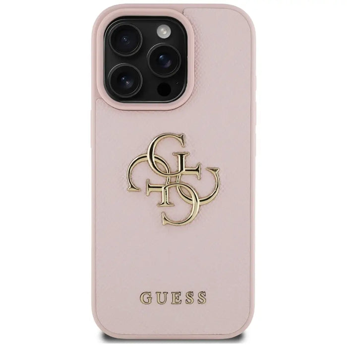 Guess Grained Big 4G Logo Small Classic Logo Case for iPhone 16 Pro Max - Pink - Cell phone cases and covers<<<HurtelXML