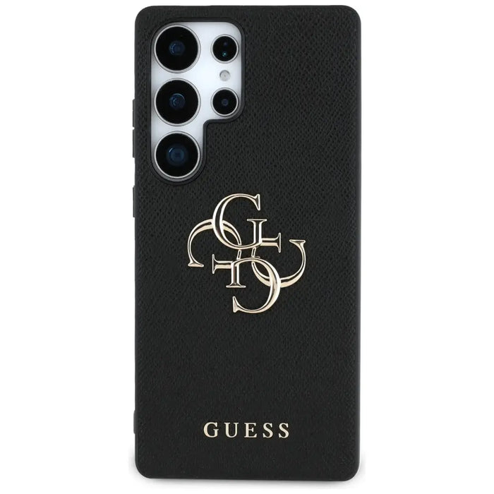 Guess Grained Big 4G Logo Small Classic Logo case for Samsung Galaxy S25 Ultra black - Cell phone cases