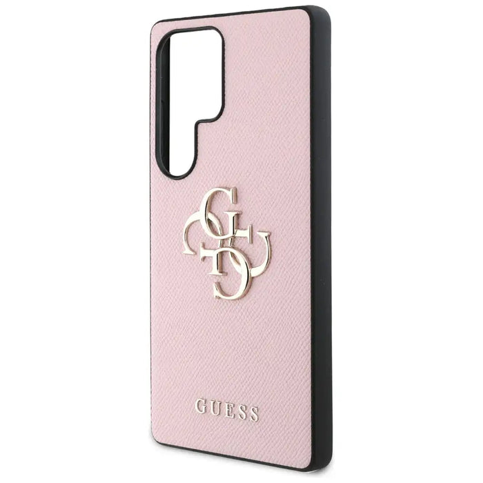 Guess Grained Big 4G Logo Small Classic Logo Case for Samsung Galaxy S25 Ultra pink - Cell phone cases