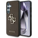 Guess Grained Big 4G Logo Small Classic Logo case for Samsung Galaxy S25 Plus brown - Cell phone cases