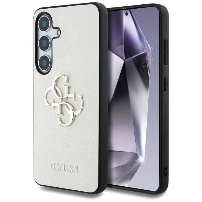 Guess Grained Big 4G Logo Small Classic Logo case for Samsung Galaxy S25 beige - Cell phone cases and covers<<<HurtelXML
