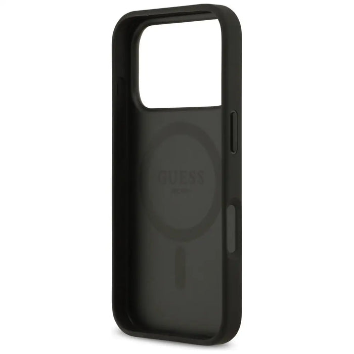 Guess Grained Flowers Classic Logo MagSafe case for iPhone 17 Pro - black - Cell phone cases and covers<<<HurtelXML