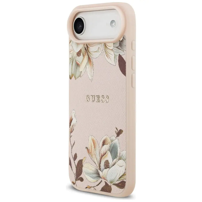 Guess Grained Flowers Classic Logo MagSafe iPhone Air Case - Pink - Cell phone cases and covers<<<HurtelXML
