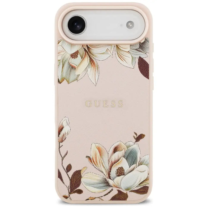 Guess Grained Flowers Classic Logo MagSafe iPhone Air Case - Pink - Cell phone cases and covers<<<HurtelXML