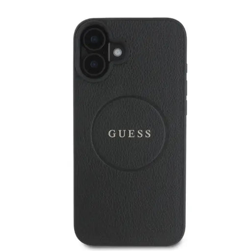 Guess Grained Gold Ring MagSafe case for iPhone 16 - black - Cell phone cases and covers<<<HurtelXML