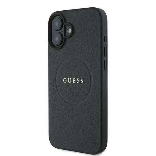 Guess Grained Gold Ring MagSafe case for iPhone 16 Plus - black - Cell phone cases and covers<<<HurtelXML