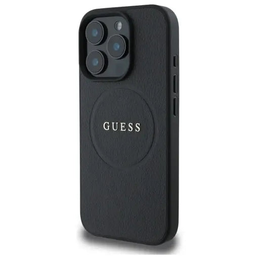 Guess Grained Gold Ring MagSafe case for iPhone 16 Pro Max - black - Cell phone cases and covers<<<HurtelXML