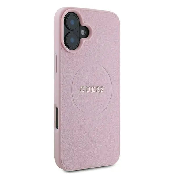 Guess Grained Gold Ring MagSafe iPhone 16 Plus Case - Pink - Cell phone cases and covers<<<HurtelXML