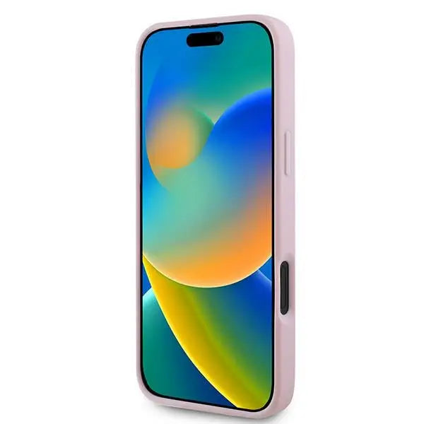 Guess Grained Gold Ring MagSafe iPhone 16 Plus Case - Pink - Cell phone cases and covers<<<HurtelXML