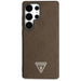 Guess Grained Hot Stamp Peony Pattern Triangle Logo MagSafe Case for Samsung Galaxy S25 Ultra - Brown - Cell phone