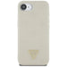 Guess Grained Hot Stamp Peony Triangle Logo MagSafe case for iPhone 16e - beige - Cell phone cases