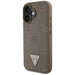 Guess Grained Hot Stamp Peony Triangle Logo MagSafe iPhone 16 Case - Brown - Cell phone cases and covers<<<HurtelXML