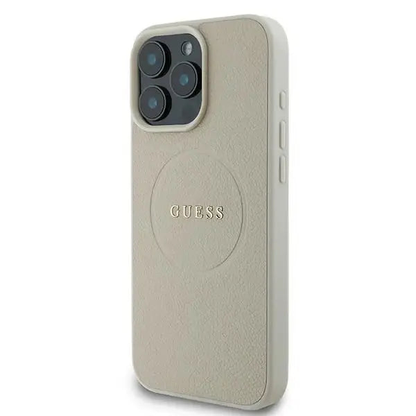 Guess Grained Ring MagSafe case for iPhone 16 Pro - beige - Cell phone cases and covers<<<HurtelXML