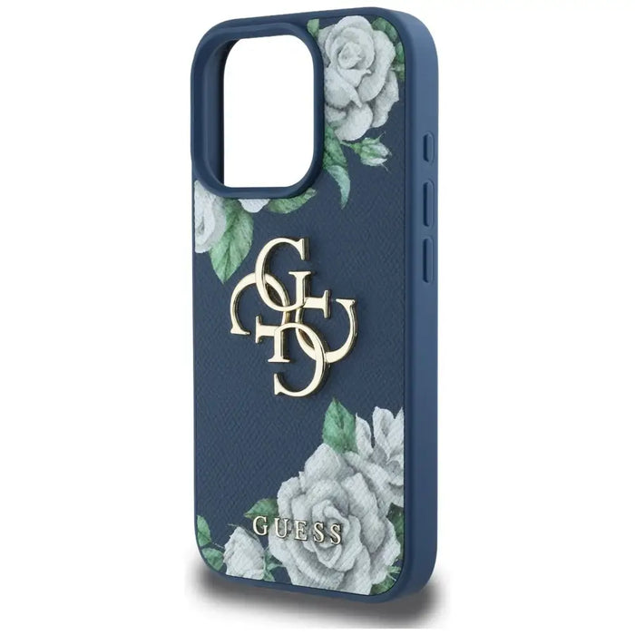Guess Grained Roses Big 4G logo case for iPhone 16 Pro Max - blue - Cell phone cases and covers<<<HurtelXML