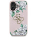 Guess Grained Roses Big 4G logo iPhone 16 case - pink - Cell phone cases and covers<<<HurtelXML