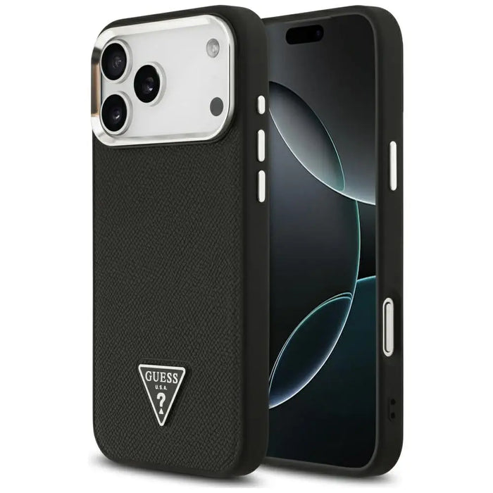 Guess Grained Triangle Logo MagSafe case for iPhone 17 Pro Max - black - Cell phone cases and covers<<<HurtelXML