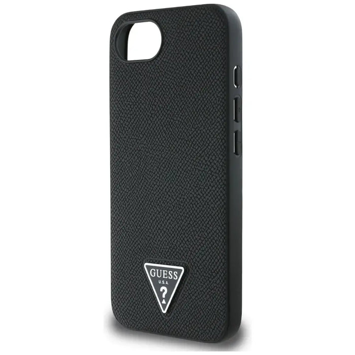 Guess Grained Triangle MagSafe case for iPhone 16e - black - Cell phone cases and covers<<<HurtelXML