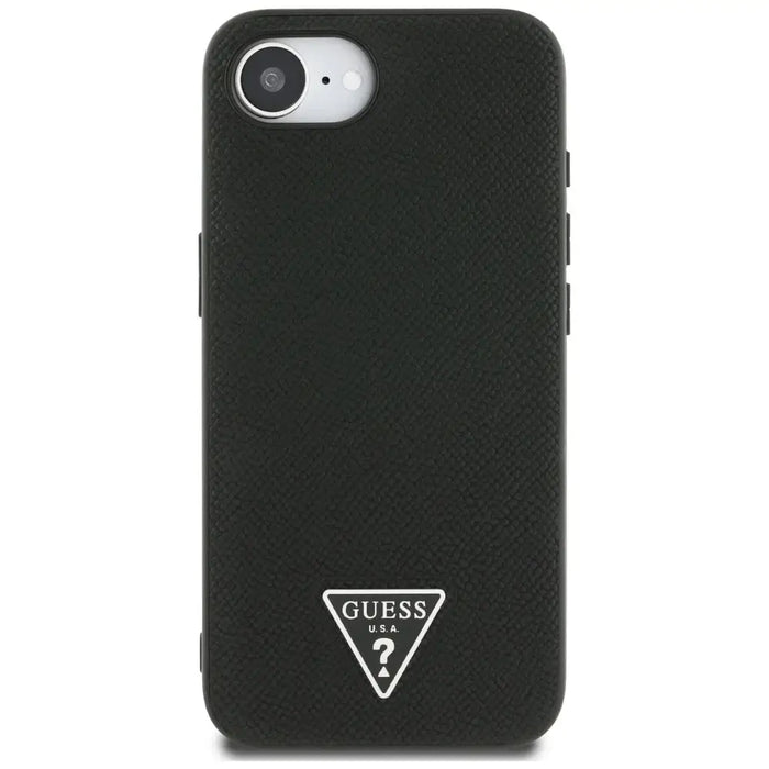 Guess Grained Triangle MagSafe case for iPhone 16e - black - Cell phone cases and covers<<<HurtelXML